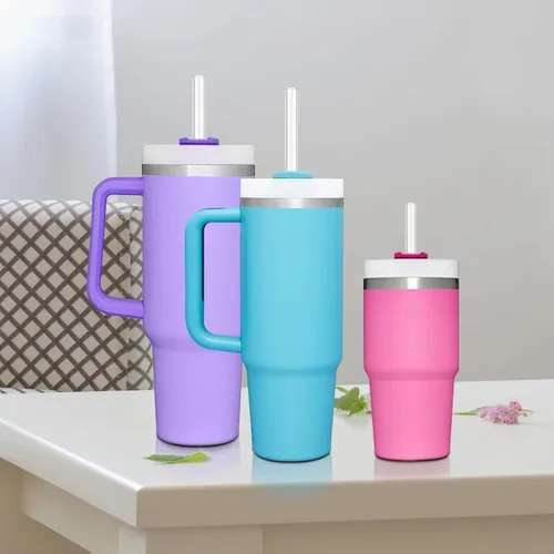 Vista 6 de Aillwith 12 piezas popotes de repuesto para vaso Stanley Cup de 40 oz 30 oz 64 oz, popotes reutilizables para beber con cepillo de limpieza