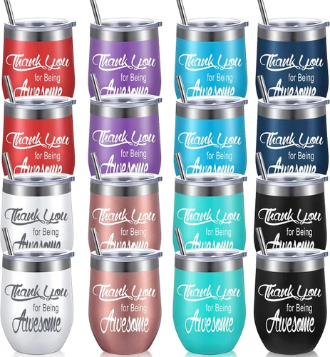 Vista 8 de Sieral Regalos de Agradecimiento "Thank You for Being Awesome" Vaso de Vino Aislado para Empleados Regalos de Apreciación para Mujeres, Hombres