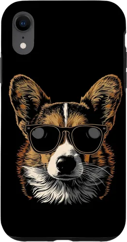 Vista 22 de iPhone 16 Corgi con gafas de sol divertido perro mamá papá Corgi caso