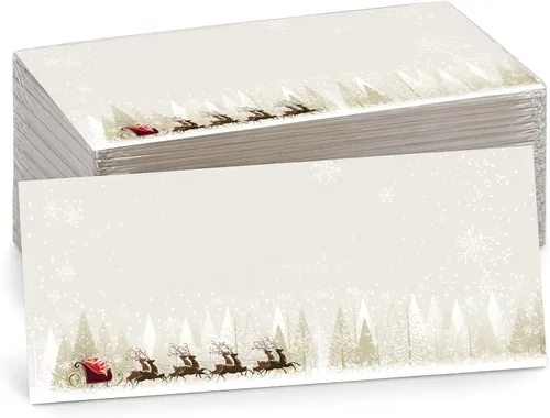 Vista 5 de Sobres de Navidad #10 tamaño carta, 20 sobres navideños (Santa y renos)