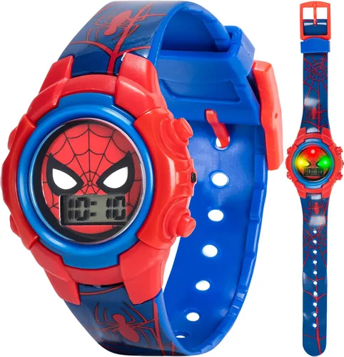Vista 11 de Marvel Spider-Man Kids Watches – Digital Display, Interactive Features, Adjustable Strap, Vibrant Spider-Man Graphics, Durable for Active Kids Azul