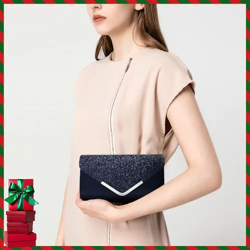 Vista 5 de Bolso de mano de noche con lentejuelas para mujer, brillante, para boda, graduación, fiesta, novia, para mujer