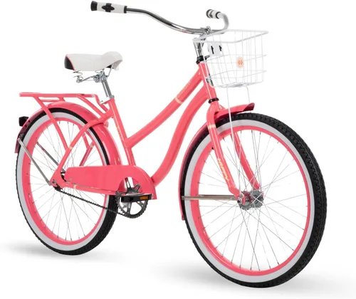 Vista 12 de Huffy Cruiser Bike, Fairmont or Woodhaven Model, 20/24/26 Inch Sizes, Perfect for Casual Rides, Ergonomic Design, Rear Rack and Basket on Woodhaven