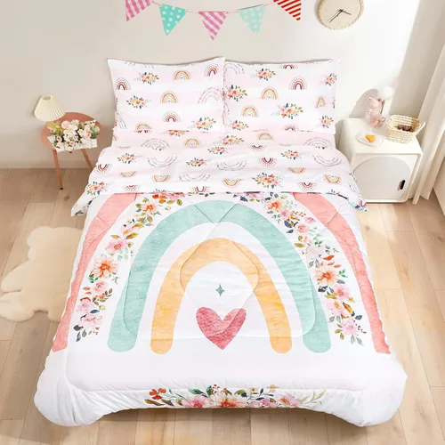 Vista 18 de Pea Pod Juego de ropa de cama de muselina para niños pequeños arcoíris de 3 piezas - Ropa de cama suave y transpirable para cuna con sábana