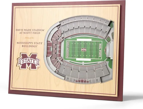 Vista 42 de YouTheFan - Póster para pared de la NCAA, vista de estadio en 3D de 5 niveles, Marrón