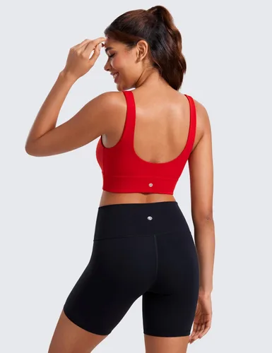 Vista 122 de CRZ YOGA Butterluxe - Brasier deportivo con espalda en U para mujer, cuello redondo, acolchado, de bajo impacto, para yoga, entrenamiento