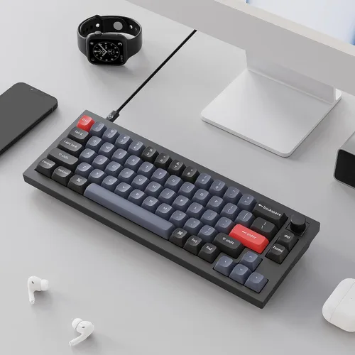 Vista 6 de Keychron Q2 - Versión de perilla de teclado mecánico con cable 65 diseño QMKVIA macro programable con interruptor Gateron G Pro marrón