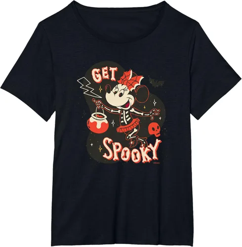 Vista 35 de Disney Disfraz de esqueleto de Minnie Mouse para Halloween, camiseta espeluznante Negro