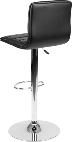 Vista 5 de Flash Funiture silla de bar ajustable con base cromada, Vinilo, Negro Naranja