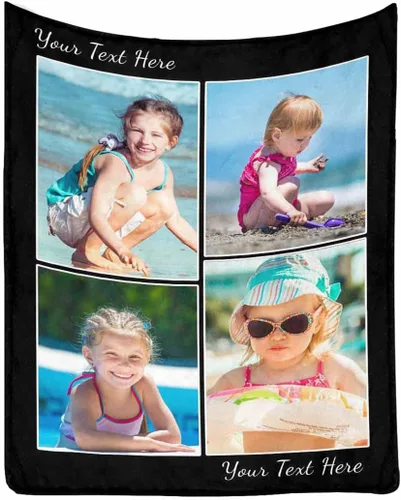Vista 34 de MyPupSocks Manta de fotos personalizada para la familia, manta personalizada con 10 fotos y texto para mejores amigos, personaliza tus propias fotos