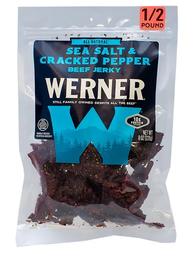 Vista 6 de Werner - Bocadillo de carne natural con ajo y carne seca – Bocadillo alto en proteínas, sin gluten, sin ingredientes artificiales, sin MSG añadido