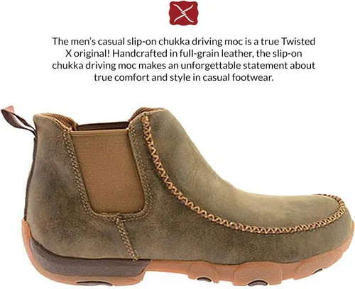 Vista 2 de Twisted X Zapatos de conducción Cellstretch Double Gore Moc Toe para hombre - Mxcg001