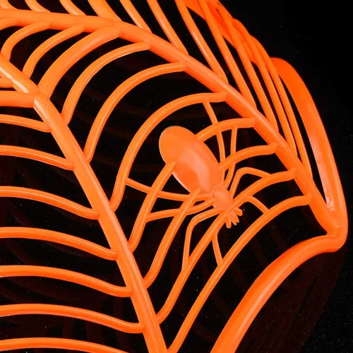Vista 6 de Creative Spider Web Galleta Frutas Candy Plate Basket Bowl Halloween Funny Party Decor Negro
