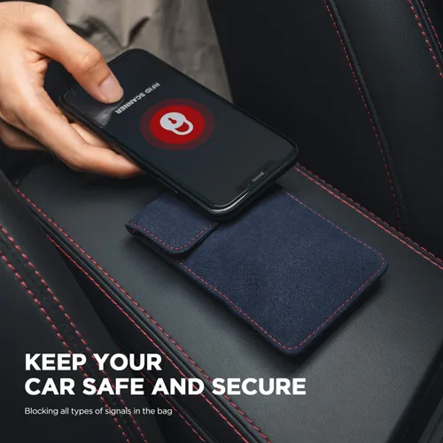 Vista 2 de VULKIT Faraday - Bolsa para llavero, bolsa de bloqueo de señal de coche con gancho y llavero RFID antirrobo Faraday protector de llavero