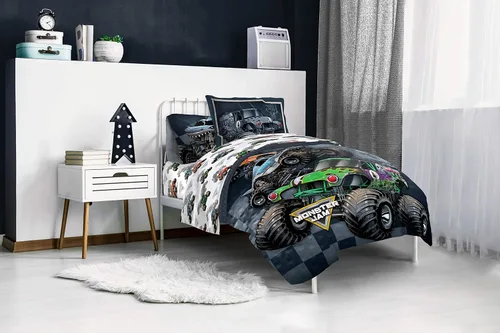Vista 7 de Jay Franco Monster Jam Grave Digger - Juego de cama matrimonial con cesta desplegable