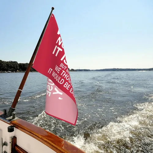 Vista 46 de NO LO HACEMOS PORQUE SEA FÁCIL Bandera al Aire Libre Motivacional Inspiradora Bandera de Banderolas de Un Solo Lado Negra 2x3 pies