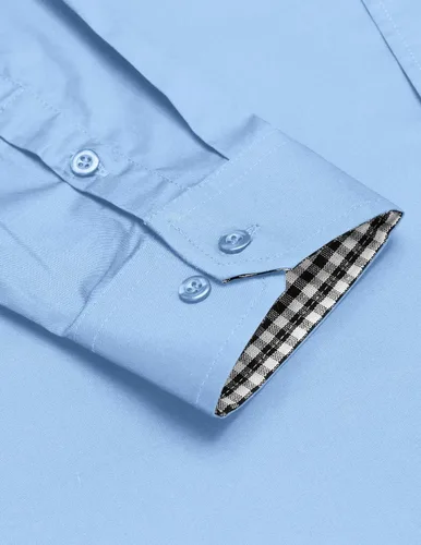 Vista 5 de COOFANDY - Camisa de vestir de negocios para hombre de manga larga, ajustada, informal, con botones