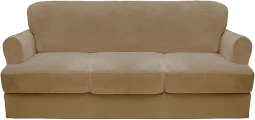 Vista 14 de CUCRAF Funda para sofá con cojines de 3 piezas, fundas deslizantes de terciopelo suave y grueso para sofá de la sala de estar, protector de muebles