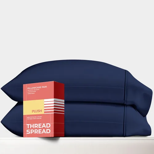 Vista 17 de Thread Spread Fundas de Almohada de Algodón Egipcio 100% Tamaño Estándar/Queen Juego de 2 - Fundas de Almohada Beige Satén de Lujo con Cuenta