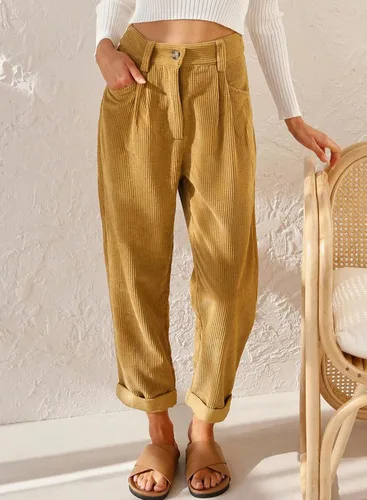 Vista 2 de Acelitt Womens High Waisted Straight Leg Corduroy Pants with Pockets, XS-2XL