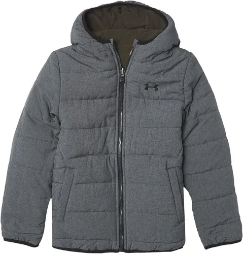 Vista 2 de Under Armour Pronto Chaqueta acolchada para niño, peso medio, cierre de cremallera, repele el agua grafito azul