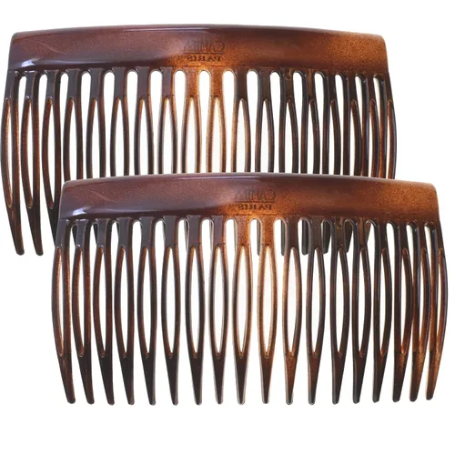 Vista 21 de Camila Paris CP3109 - Peine lateral francés para el cabello, pequeño, curvado, beige, con torsión francesa, decorativo, pinzas de sujeción fuerte