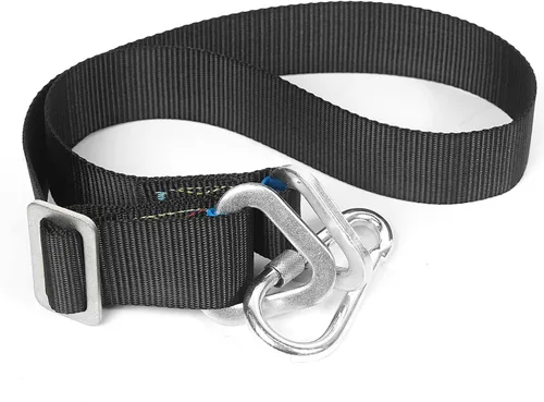 Vista 6 de Aoneky Correa para colgar saco de boxeo resistente de 40 pulgadas para boxeo MMA, correa negra resistente para colgar con mosquetón, soporte sin