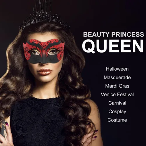 Vista 5 de Máscara veneciana para hombres, mujeres, parejas, máscara veneciana para Halloween, Mardi Gras, fiesta de disfraces