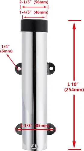 Vista 2 de Tube Wall Mounted Vertical Fishing Rod Rack for Boat/Yacht Plata 3 Varillas