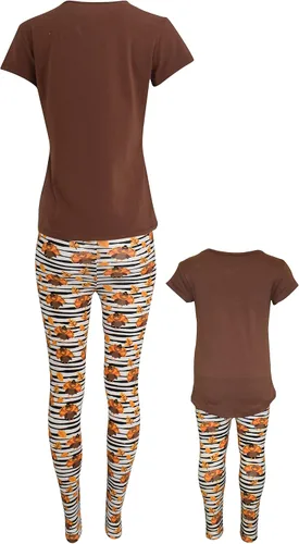 Vista 4 de Unique Baby Conjunto de pantalones a juego para niñas Mommy and Me Thankful (adulto XS, rayas), Striped