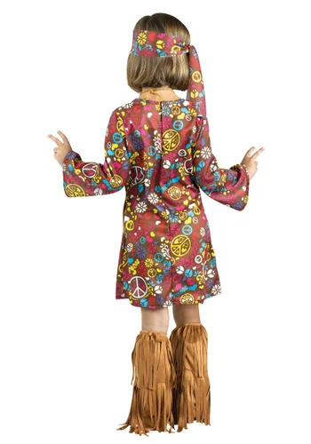 Vista 2 de Disfraz de hippie de paz y amor para niños pequeños Multicolor