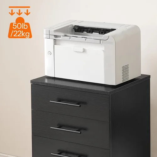 Vista 7 de HOOBRO Archivador de 5 cajones, gabinete de oficina con cajones, gabinete de almacenamiento de madera con ruedas para maquillaje, oficina en casa