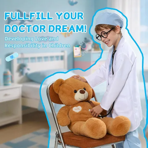 Vista 2 de Doctor Costume for Kids-12pcs Kids Dress Up Set,Career Day Halloween,Doctor Pretend Play Kit age 3-12 Boy Girl