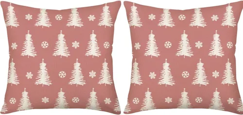 Vista 8 de Fundas de almohada decorativas para árbol de Navidad en blanco y negro de 16 x 16 pulgadas, juego de 2 fundas de almohada con diseño de árboles