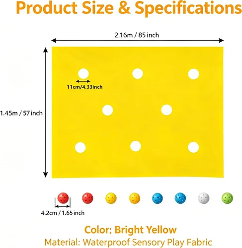 Vista 7 de Sonyabecca Yellow Hole Tarp Team Building Games for Work with 8 Pcs Team Building Ball for Teamwork Group Learning Fun