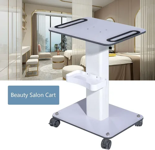 Vista 2 de Soporte para carrito de salón de belleza, carrito rodante, equipo de almacenamiento, soporte organizador de máquina para máquinas de belleza, carga