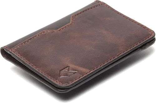 Vista 11 de FOXHACKLE Tarjetero de cuero de grano completo para hombres y mujeres, billetera delgada y plegable con bloqueo RFID, bolsillo frontal delgado Negro