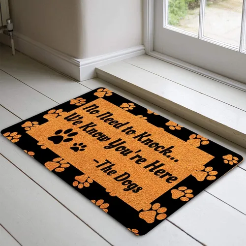 Vista 5 de FunXiLin Divertido tapete de bienvenida (23.6 x 15.7 pulgadas) tapete antideslizante para decoración del hogar, tapetes personalizados para puerta