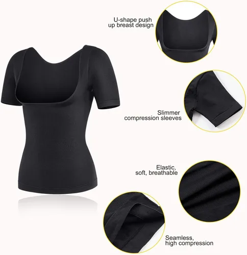 Vista 6 de BRABIC Fajas moldeadoras para mujer, con control de abdomen, básicas, de compresión, para adelgazar el cuerpo