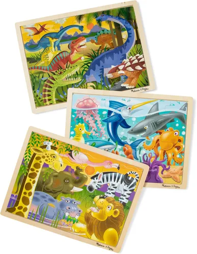 Vista 12 de Rompecabezas Melissa & Doug de safari en llanuras africanas, de madera con bandeja de almacenamiento (24 piezas)