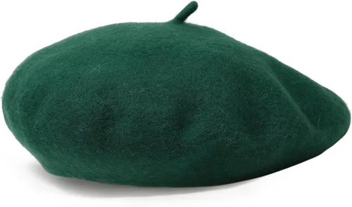 Vista 39 de Boina de lana francesa para mujer, gorra de invierno clásica de color sólido