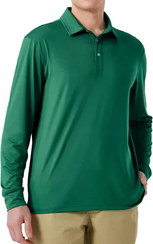 Vista 47 de NAVISKIN Camisas polo de manga larga para hombre, camisas de golf con cuello UPF 50 SPF para hombre, secado rápido, absorbe la humedad