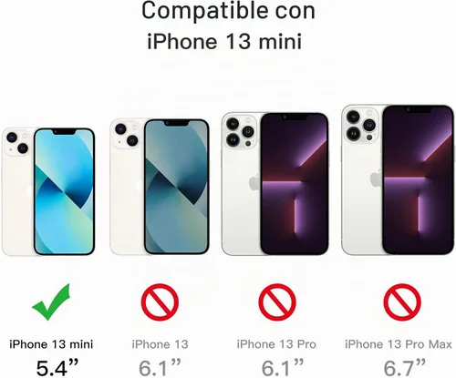 Vista 3 de JETech Funda 5 en 1 para iPhone 13 mini, antiamarilleo, transparente