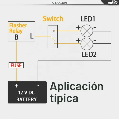 Vista 5 de Relé electrónico intermitente LED de velocidad ajustable de 12 V de 2 pines para señal de giro de motocicleta, reemplazo directo, relé universal