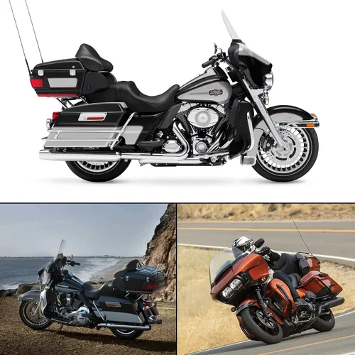 Vista 6 de Juego de pastillas de freno semimetálicas delanteras y traseras para Harley Touring FLHX Street Glide 2008-2015 Touring FLHTCU Ultra Classic Electra