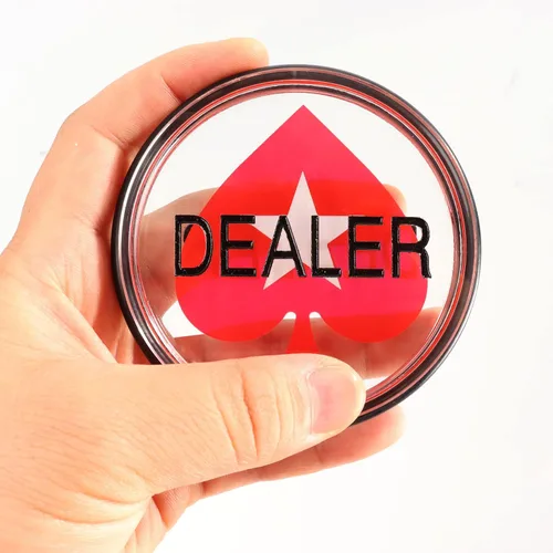 Vista 4 de GSE - Botón de disco de acrílico transparente de doble cara de 3 pulgadas para juegos de cartas de apuestas, Texas Hold 'em, noches de póquer