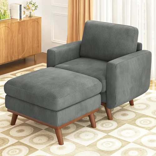 Vista 11 de Vesgantti Sofá modular en forma de U de 119 pulgadas, sofá modular de pana con asiento profundo y soporte de resortes, sofá convertible con 2 Beige