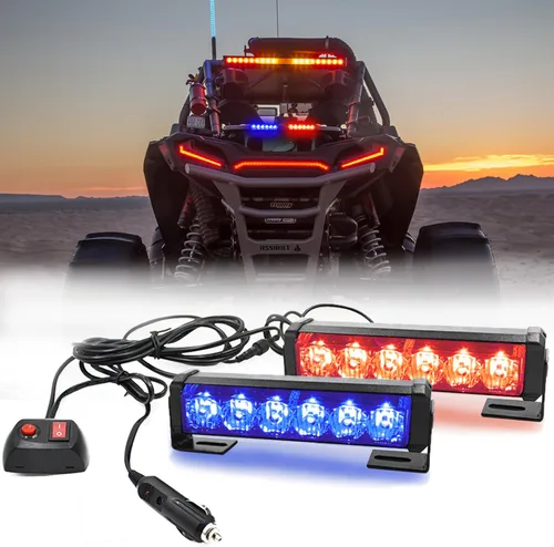 Vista 11 de 2 x 6 LED con 9 modos de advertencia para el tráfico - Luces estroboscópicas impermeables para auto, para interior, techo, salpicaderas, parabrisas