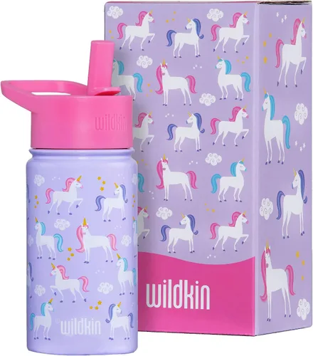 Vista 33 de Wildkin Kids - Botella de agua de acero inoxidable de 14 onzas para niños – Sin BPA, a prueba de fugas, aislada, fácil de limpiar - Ballerina