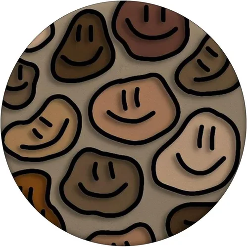 Vista 3 de trippy líquido remolino goteo arte estético beige sonrisa cara PopSockets estándar PopGrip